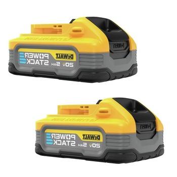 电池| Dewalt DCBP520-2 (2) POWERSTACK 20V MAX 5 Ah锂离子电池